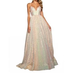 sachin and babi light blue dress Sparkling Champagne Sequin Dress - White main image 1